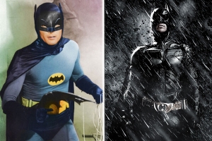 Contraste. Los Batman de Adam West (1966) y Christian Bale (2012).